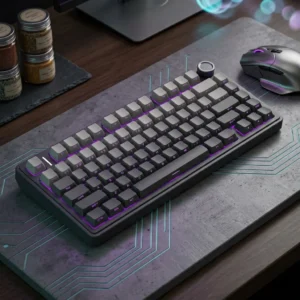 AULA F75 Pro Wireless Mechanical Keyboard,75% Hot Swappable Custom Keyboard with Knob,RGB Backlit,Pre-lubed Reaper Switches,Side Printed PBT Keycaps,2.4GHz/USB-C/BT5.0 Mechanical Gaming Keyboards