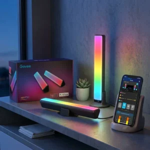 Govee Smart LED Light Bars, Work with Alexa and Google Assistant, RGBICWW WiFi TV Backlights with Scene and Music Modes for Gaming, PC, Living Room Decoration, Black