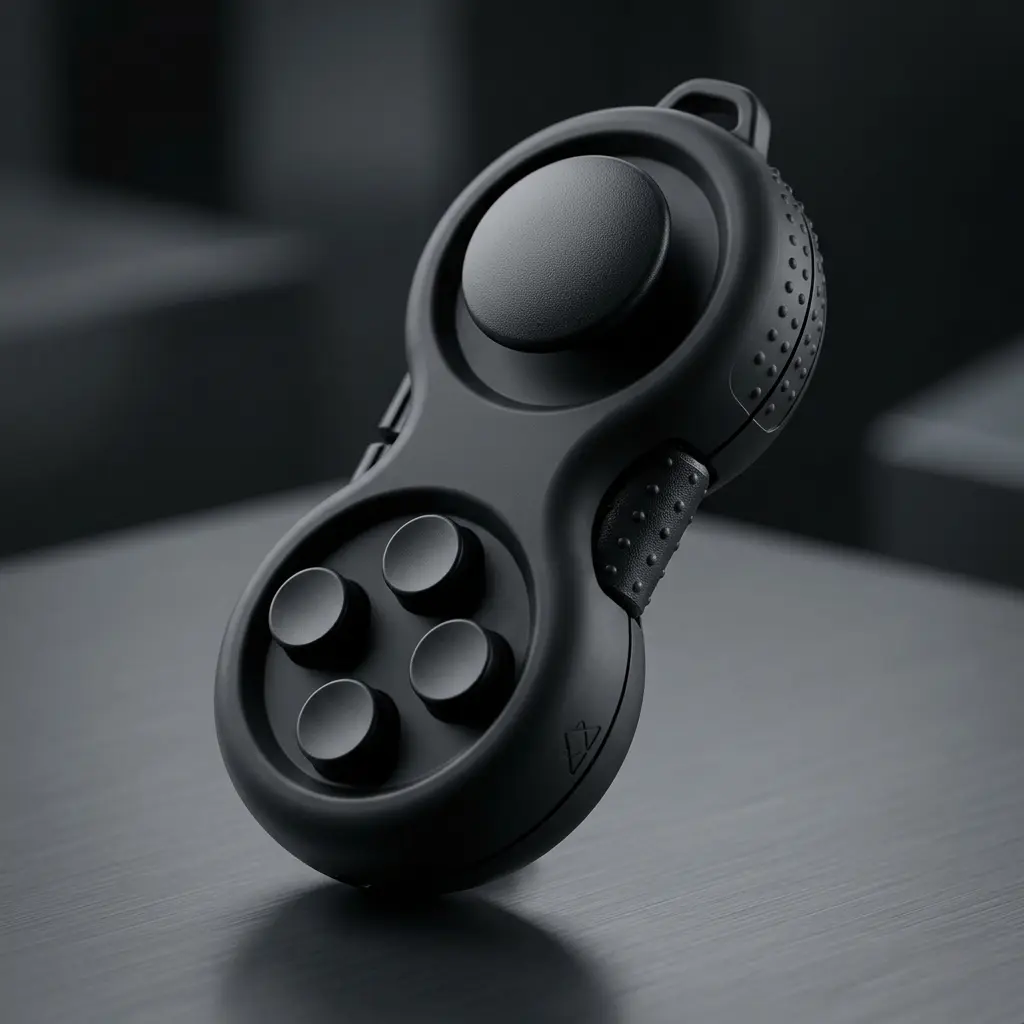 Original Fidget Toy Game, Rubberized Classical Controller Fidget Concentration Toy with 8-Fidget Functions and Lanyard - Excellent for Relieving Stress and Anxiety