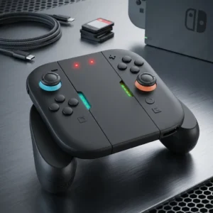 ZMBESUP Switch 2 Controller Charging Grip with Magnetic Alignment, Dual Fast Charging Station, LED Indicators, Ergonomic Comfort Grip for Nintendo Switch 2 Joy-Cons
